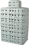 Clearance Woven Green Lidded Jar