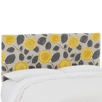 754CBLGRDCTR Garden Citrine Yellow & Gray Upholstered California King Headboard