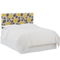 754CBLGRDCTR Garden Citrine Yellow & Gray Upholstered California King Headboard-2