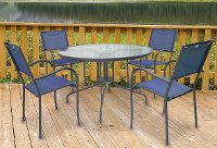 Genevieve Collection 5 Piece Blue Patio Dining Set