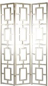 Clearance Open Silver 3-Panel Floor Screen
