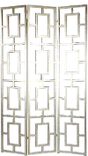 Clearance Open Silver 3-Panel Floor Screen