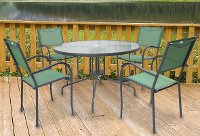 Genevieve Collection 5 Piece Green Outdoor Patio Dining Set