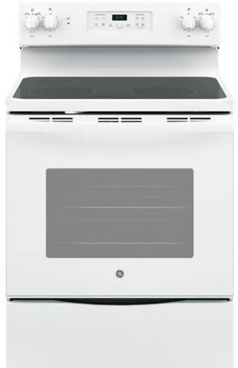 JB645DKWW GE 30 Inch Slide-in Smoothtop Electric Range - 5.3 cu. ft. White-1