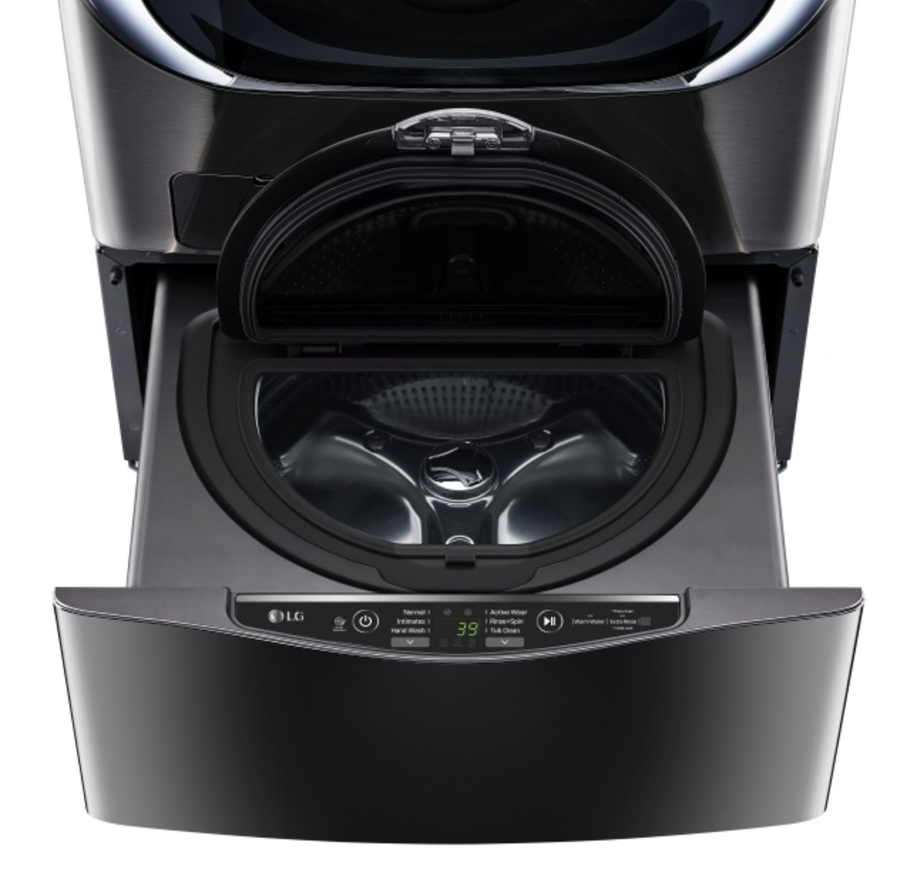 WD100CK LG 29 Inch Sidekick Pedestal Washer - 1.0 Cu. Ft. Black Stainless Steel-3