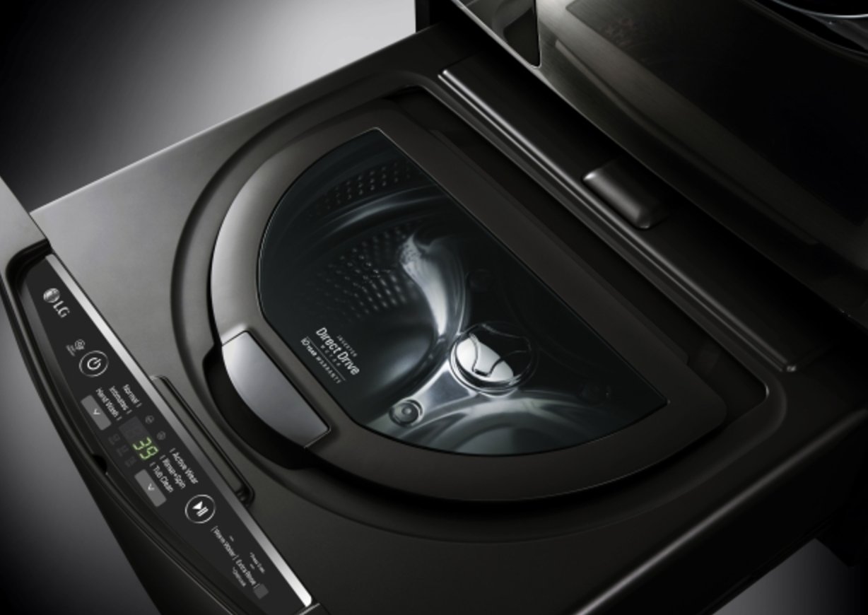 WD100CK LG 29 Inch Sidekick Pedestal Washer - 1.0 Cu. Ft. Black Stainless Steel-5