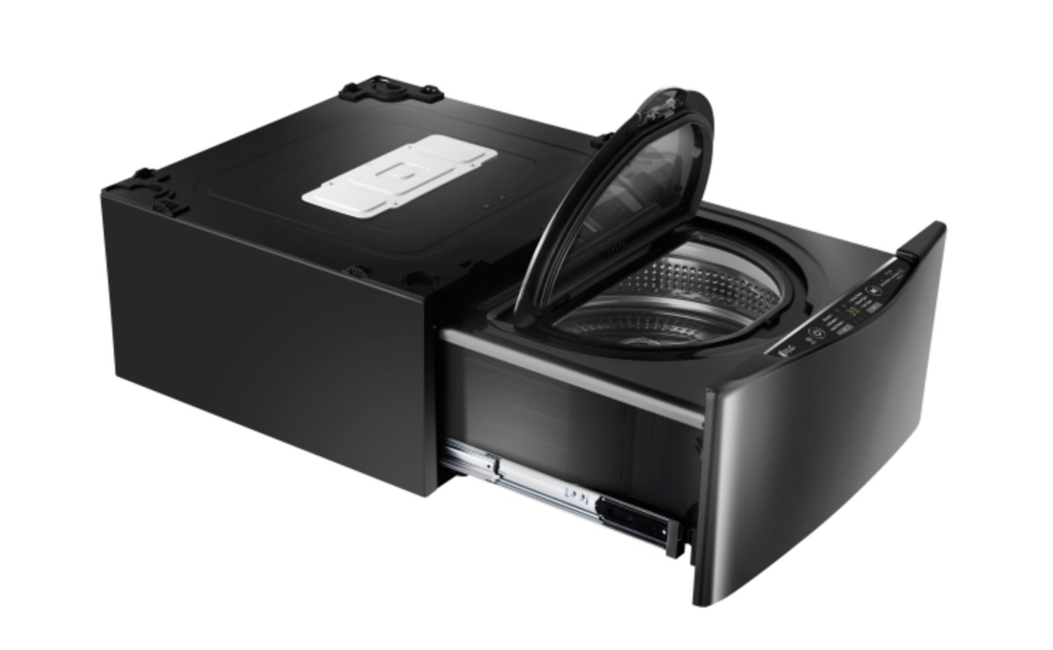 WD100CK LG 29 Inch Sidekick Pedestal Washer - 1.0 Cu. Ft. Black Stainless Steel-7