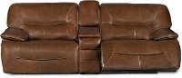 Bramble Brown 3 Piece Leather-Match Reclining Loveseat - Max