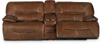Bramble Brown 3 Piece Leather-Match Reclining Loveseat - Max-2