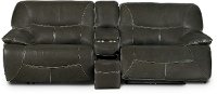Steel Gray 3 Piece Leather-Match Reclining Loveseat - Max