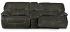 Steel Gray 3 Piece Leather-Match Reclining Loveseat - Max-2