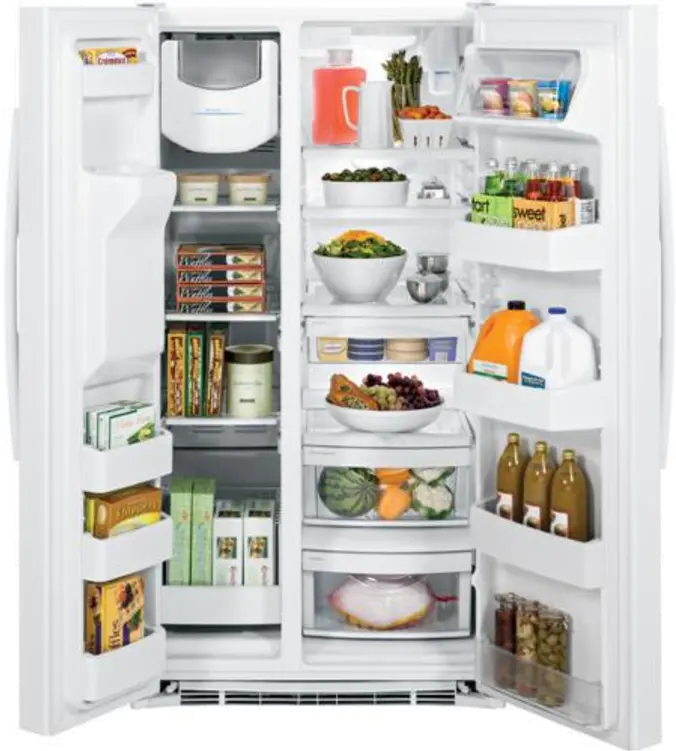 GSS25GGHWW GE 25.3 cu ft Side by Side Refrigerator - White-5