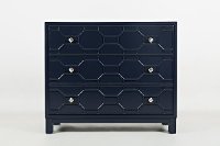 Navy 3 Drawer Accent Chest - Matrix