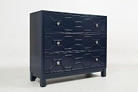 Navy 3 Drawer Accent Chest - Matrix-3