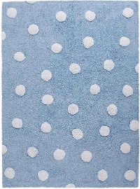C-00082 4 x 5 Small Blue Polka Dots Washable Rug