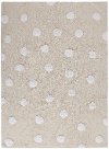 C-00088 4 x 5 Small Polka Dots Beige & White Washable Rug-1