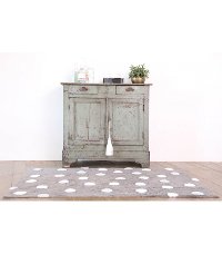 C-00005 4 x 5 Small Polka Dots Gray and White Washable Rug-2