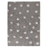 C-TT-1 4 x 5 Small Tricolor Polka Dots Gray and Pink Washable Rug-1