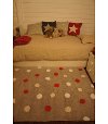 C-TT-3 4 x 5 Small Tricolor Polka Dots Gray and Red Washable Rug-2