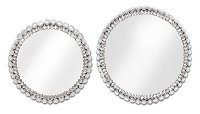 12 Inch Round Crystal Mirror Tray