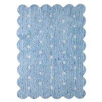 C-77772 4 x 5 Small Biscuit Blue Washable Rug
