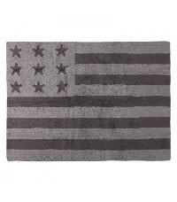 C-FA-GG 4 x 5 Small USA Flag Gray Washable Rug