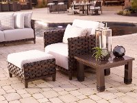Woven Patio Ottoman - Sailcloth