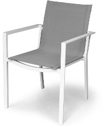 Outdoor Patio Sling Dining Chair Gray - Kedo