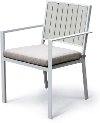 Clearance White Outdoor Patio Chair with Sand Cushion - Kedo