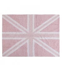 C-FEB-1 4 x 5 Small UK Flag Baby Pink Washable Rug