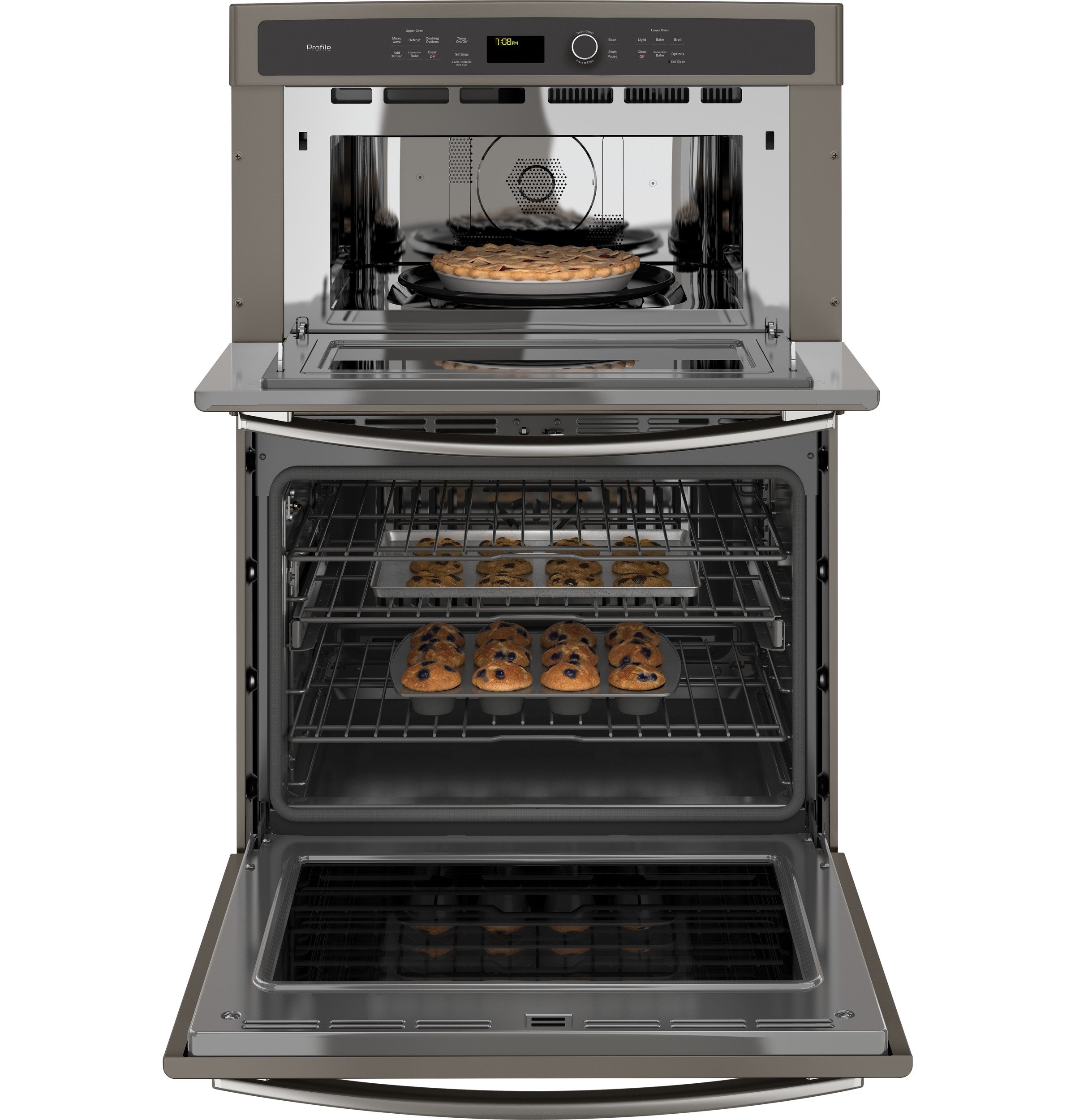 PT7800EKES GE Profile 30 Inch Combination Wall Oven with Microwave - 6.7 cu. ft.Slate-2