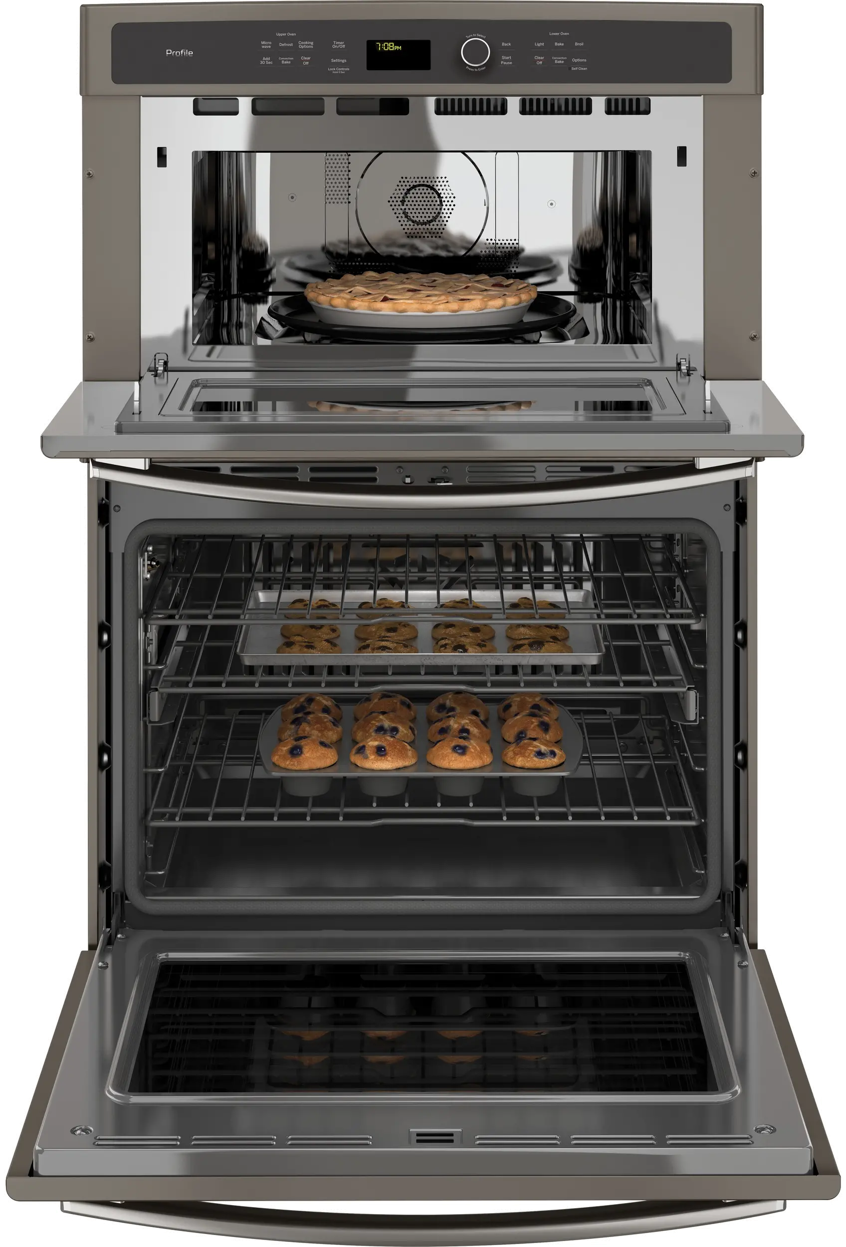 PT7800EKES GE Profile 30 Inch Combination Wall Oven with Microwave - 6.7 cu. ft.Slate-2