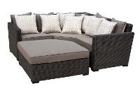 Veranda Collection 4 Piece Patio Sectional Sofa with Ottoman
