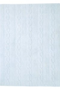 C-TR-SB 4 x 5 Small Braids Soft Blue Washable Rug
