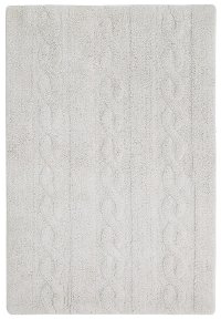 C-TR-PG 4 x 5 Small Braids Pearl Gray Washable Rug