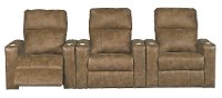 Saddle Brown 3 Piece Power Home Theater Seating - Headliner-3