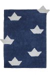 C-BAR-10 4 x 5 Small Navy Blue Boats Washable Rug