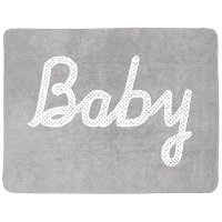 C-BABY-G 4 x 5 Small Baby Petit Point Gray Washable Rug