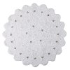 C-13300 5' Round White Little Biscuit Washable Rug