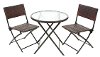 3 Piece Folding Wicker Style Bistro Set