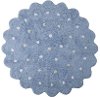 C-13302 5' Round Blue Little Biscuit Washable Rug