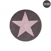 C-SR-PDG 5' Round Reversible Star Dark Gray & Pink Washable Rug