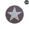 C-SR-ADG 5' Round Reversible Star Dark Gray and Blue Washable Rug-1