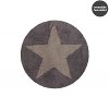 C-SR-LDG 5' Round Reversible Star Dark Gray & Linen Washable Rug-1
