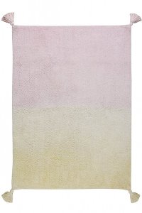 C-DE-VP 4 x 5 Small Ombre Vanilla & Soft Pink Washable Rug
