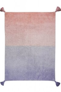 C-DE-PL 4 x 5 Small Ombre Coral Pink & Lavender Washable Rug