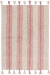 C-ST-CORALPINK 4 x 5 Small Stripes Coral Pink Washable Rug