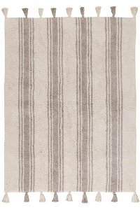 C-ST-GLACIER 4 x 5 Small Stripes Glacier Gray Washable Rug