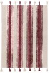 C-ST-MARSALA 4 x 5 Small Stripes Marsala Wine Red Washable Rug