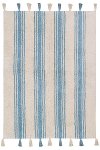 C-ST-NILEBLUE 4 x 5 Small Stripes Nile Blue Washable Rug-1